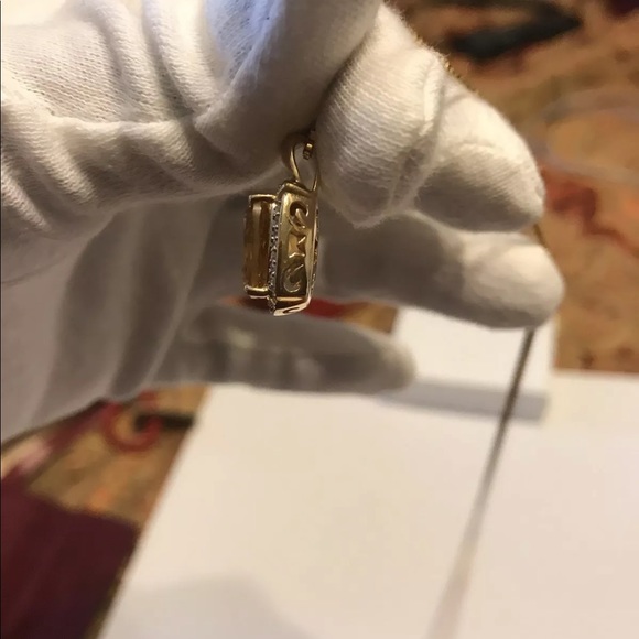 Citrine Diamond Pendent with 14k Gold Chain - Picture 6 of 6